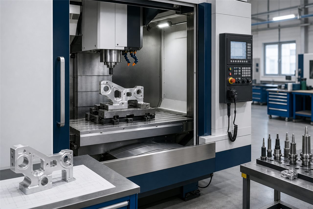 Milled components at a machining center