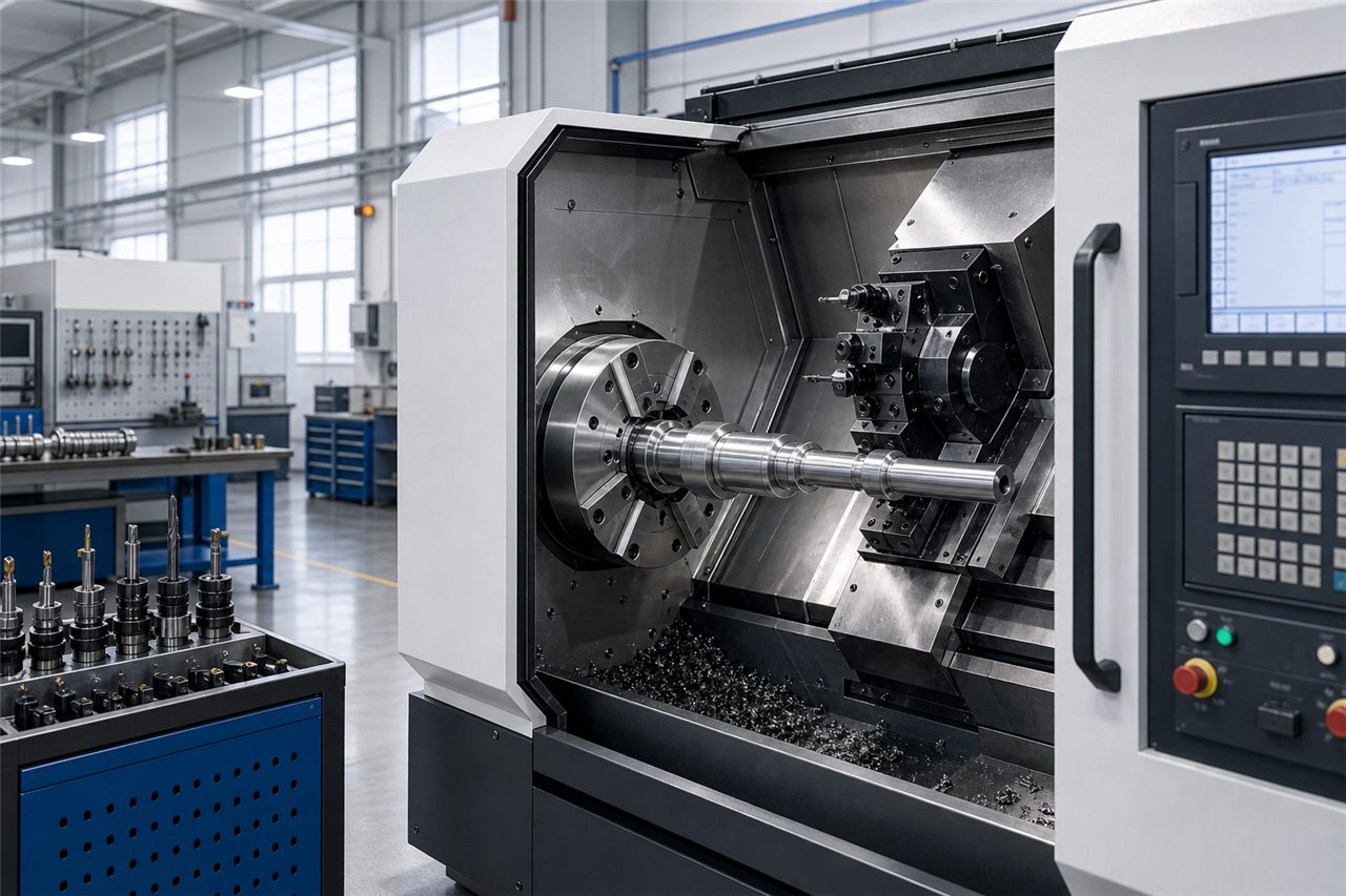 CNC turning of a shaft component